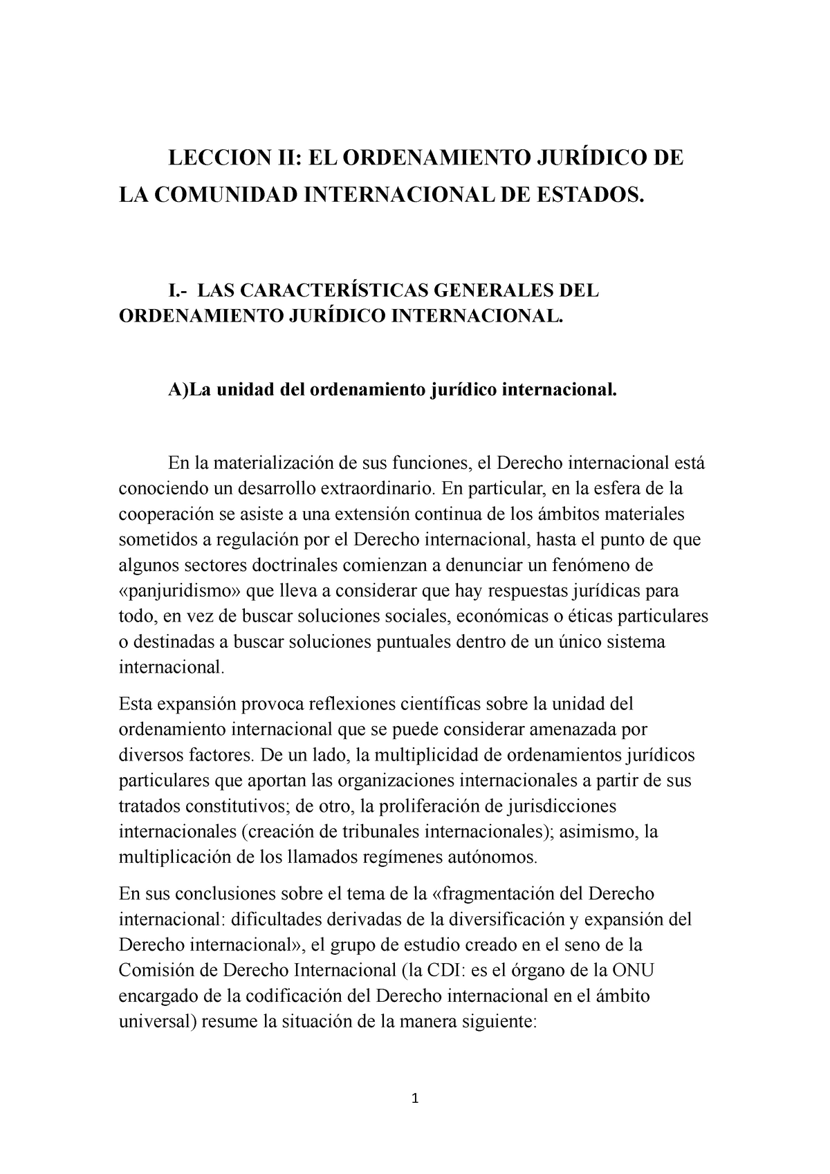 Leccion Ii Derecho Internacional Público Ordenamiento Jurídico De La Comunidad Internacional 2155