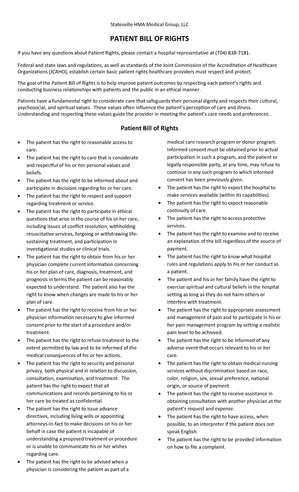 patient-bill-of-rights-for-students-statesville-hma-medical-group