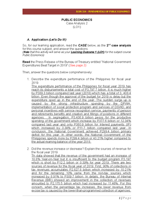 Public Economics Budgeting - ECON 314 – FUNDAMENTALS OF PUBLIC ...