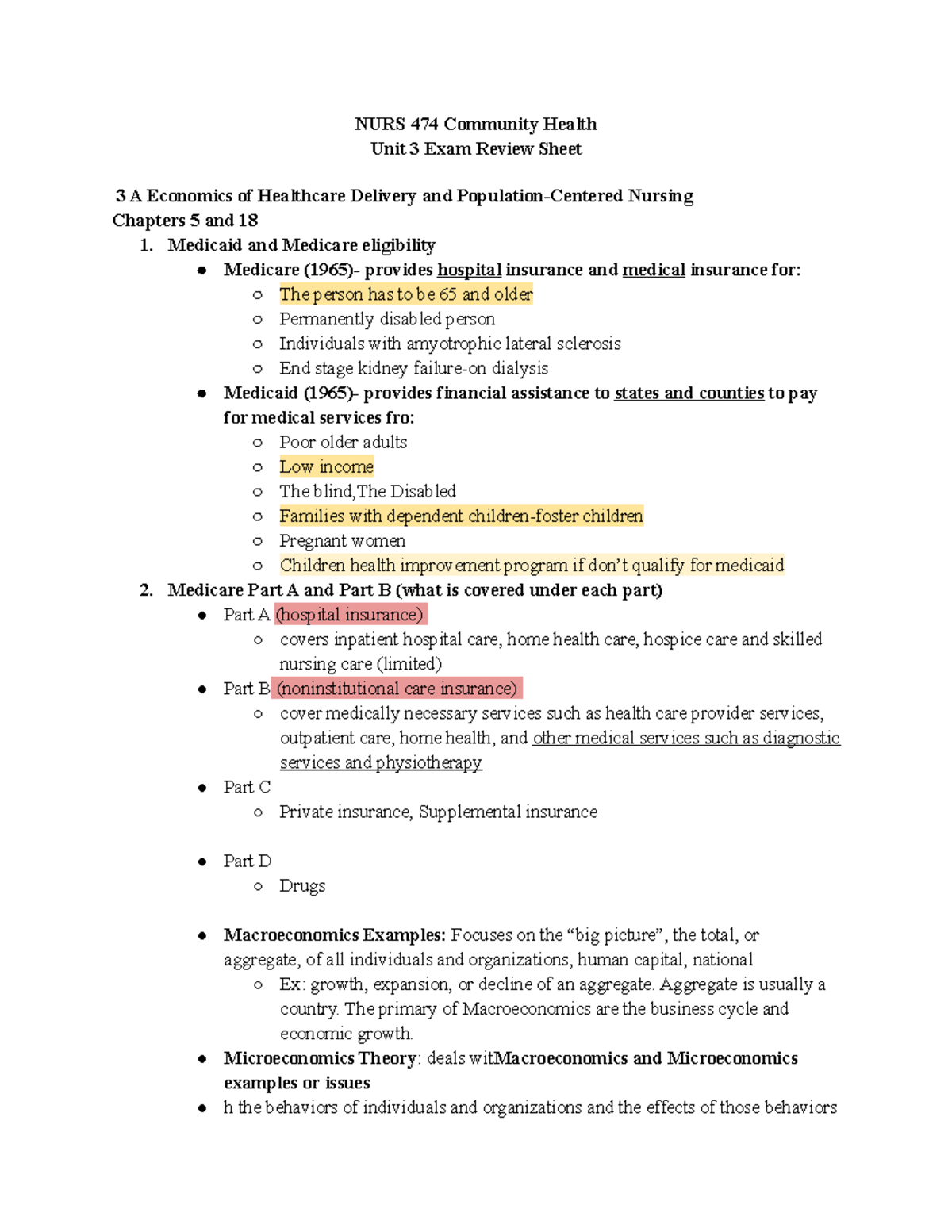 Population Health Unit 3 Review NURS 474 Community Health Unit 3 Exam