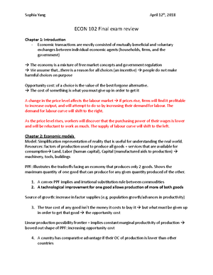 Chapter 9 Summary - ECON 102 - UBC - Studocu