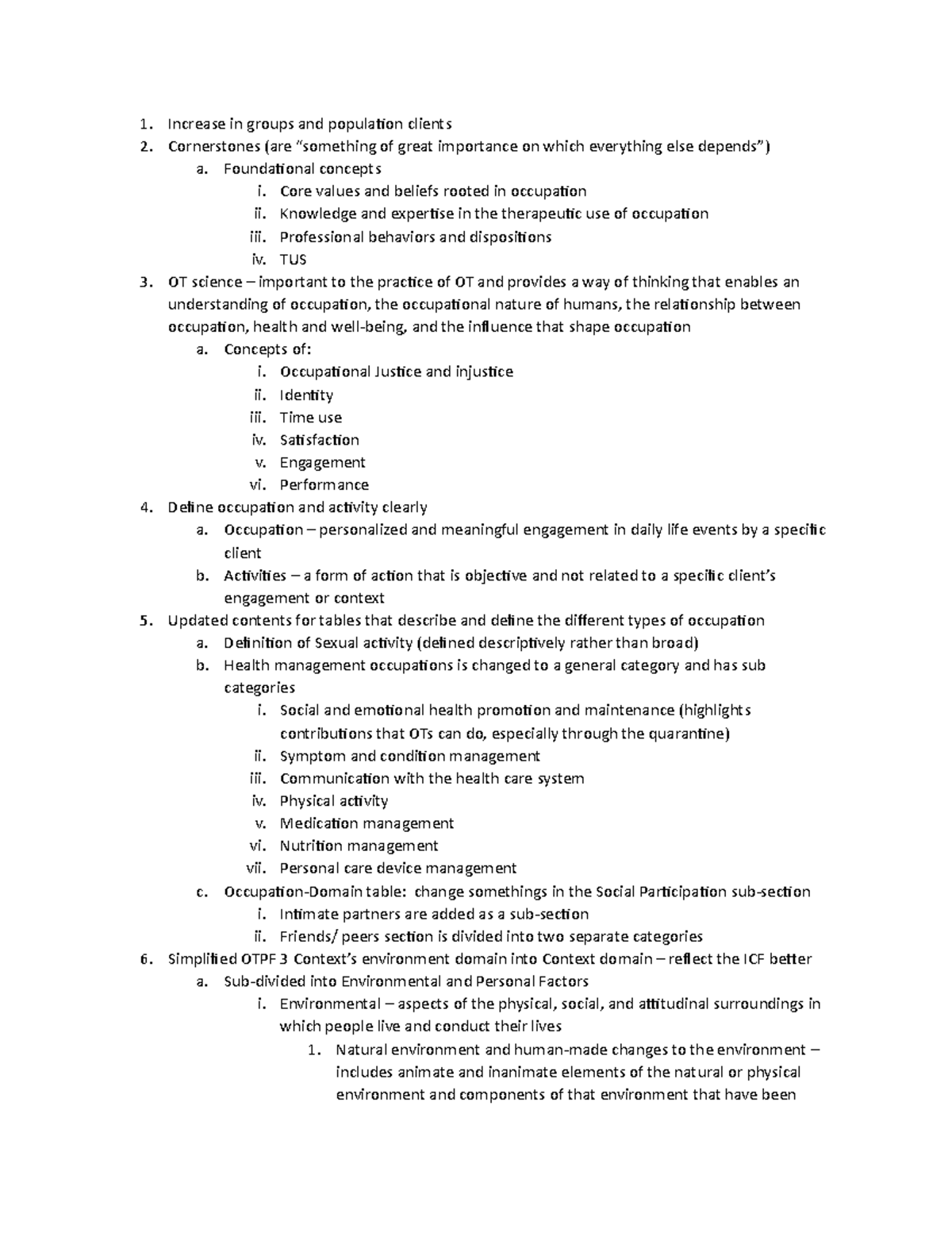 Notes about the changes in OTPF4 - Increase in groups and populaion ...