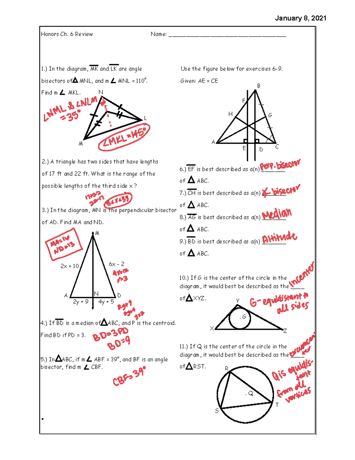 Ch+6+review - assignment study guide - January 8, 2021 Honors Ch. 6 ...