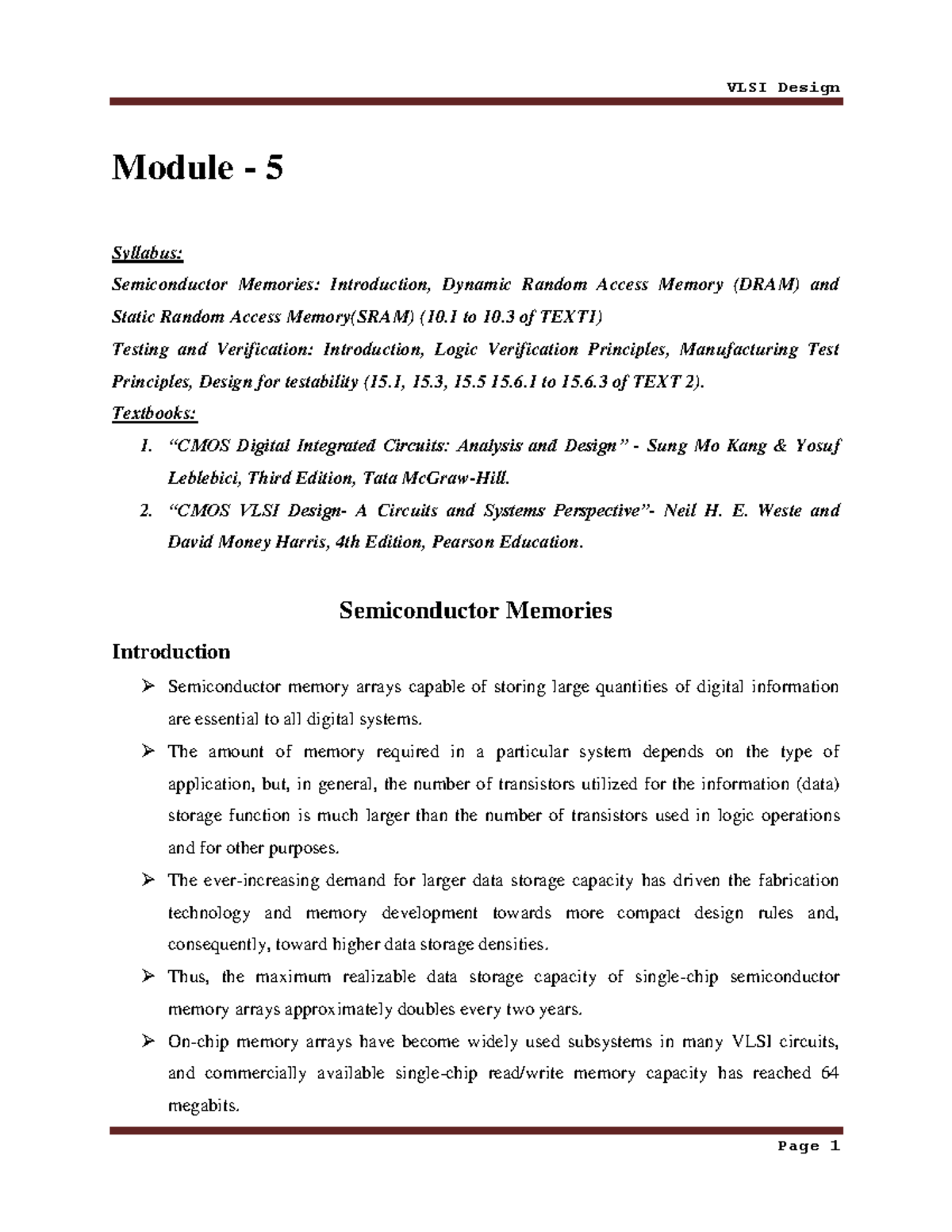 VLSI Design Module - 5 - Vtu notes ece 7th sem 18th schemes vlsi notes ...