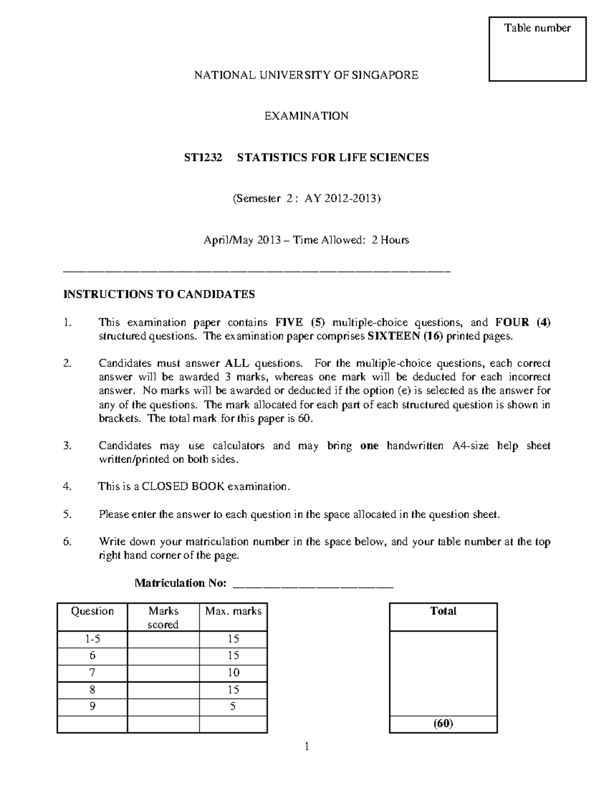 AY 12 13 Sem 2 - Past years practice paper - NATIONAL UNIVERSITY OF ...