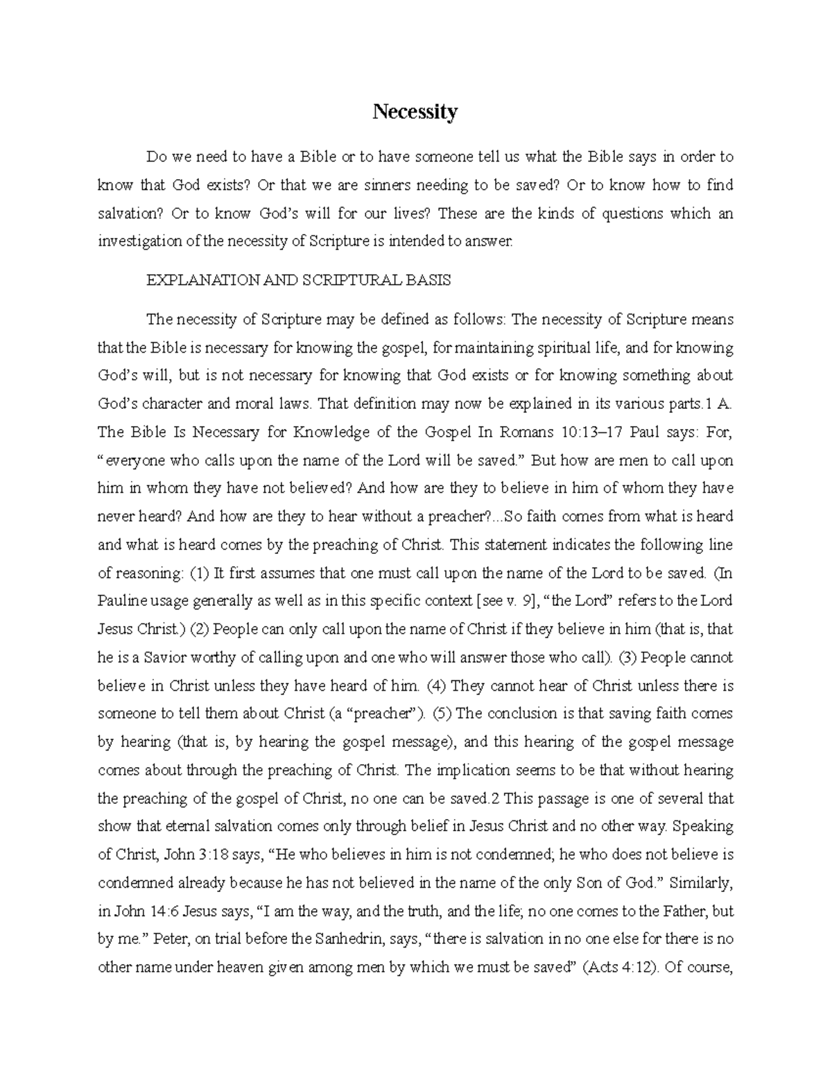 Necessity - Necessity Do we need to have a Bible or to have someone ...