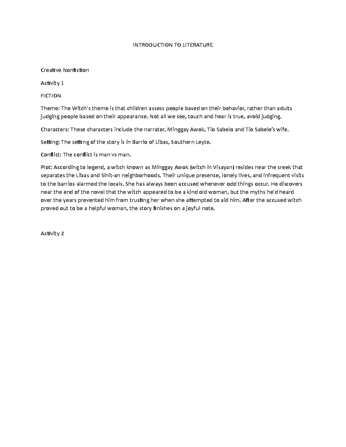 Introduction TO Literature Introduction to Literature Introduction ...