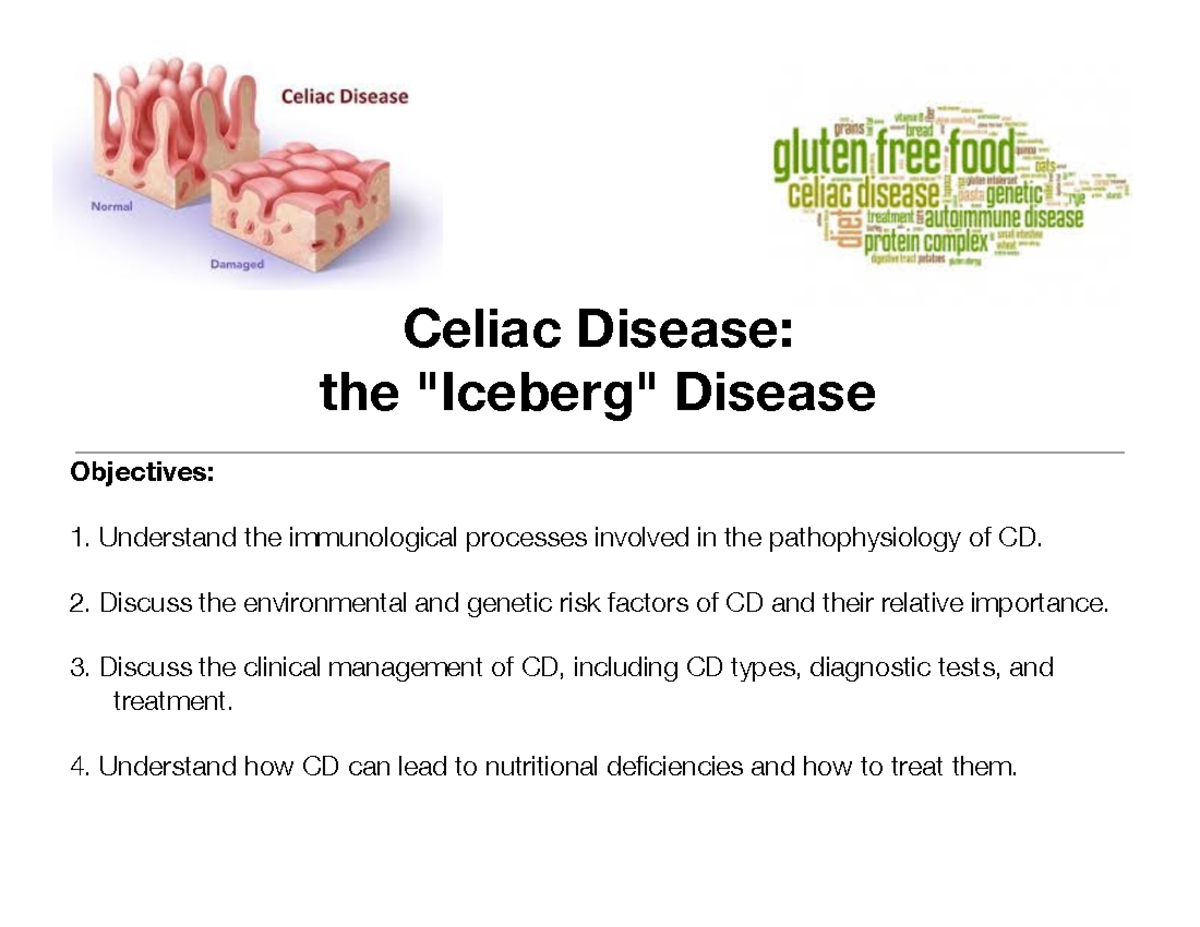 Nutrition Celiac Disease Lecture Notes - Celiac Disease: The "Iceberg ...