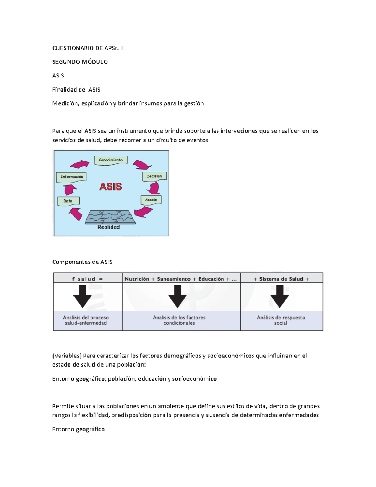 Cuestionario DE APSr - Resumen Atencion Primaria de la Salud Renovada ...