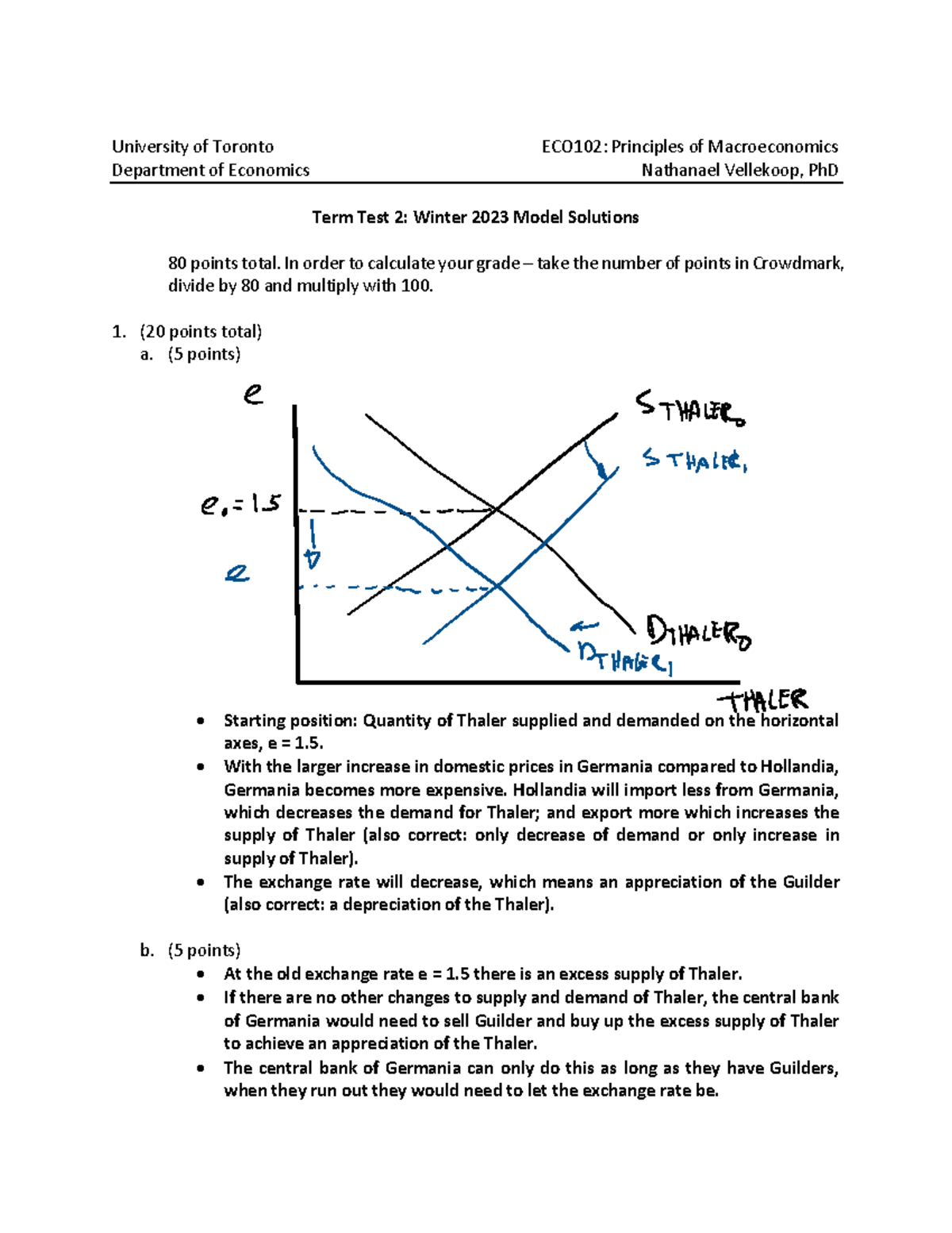 ECO102 Midterm 2 Solutions 2023 Winter - University Of Toronto ECO102 ...