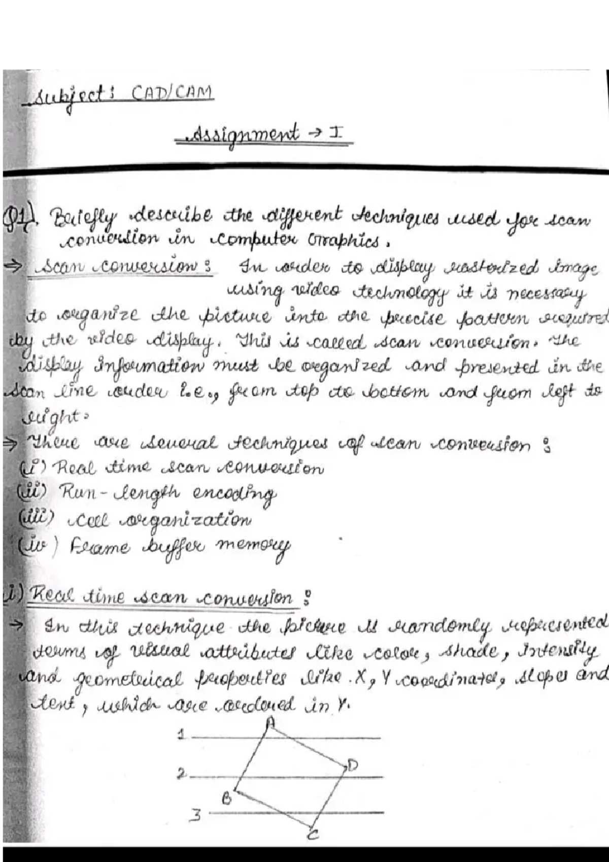 Cad cam assignment - Theoretical part of graphics cad. - subject ...