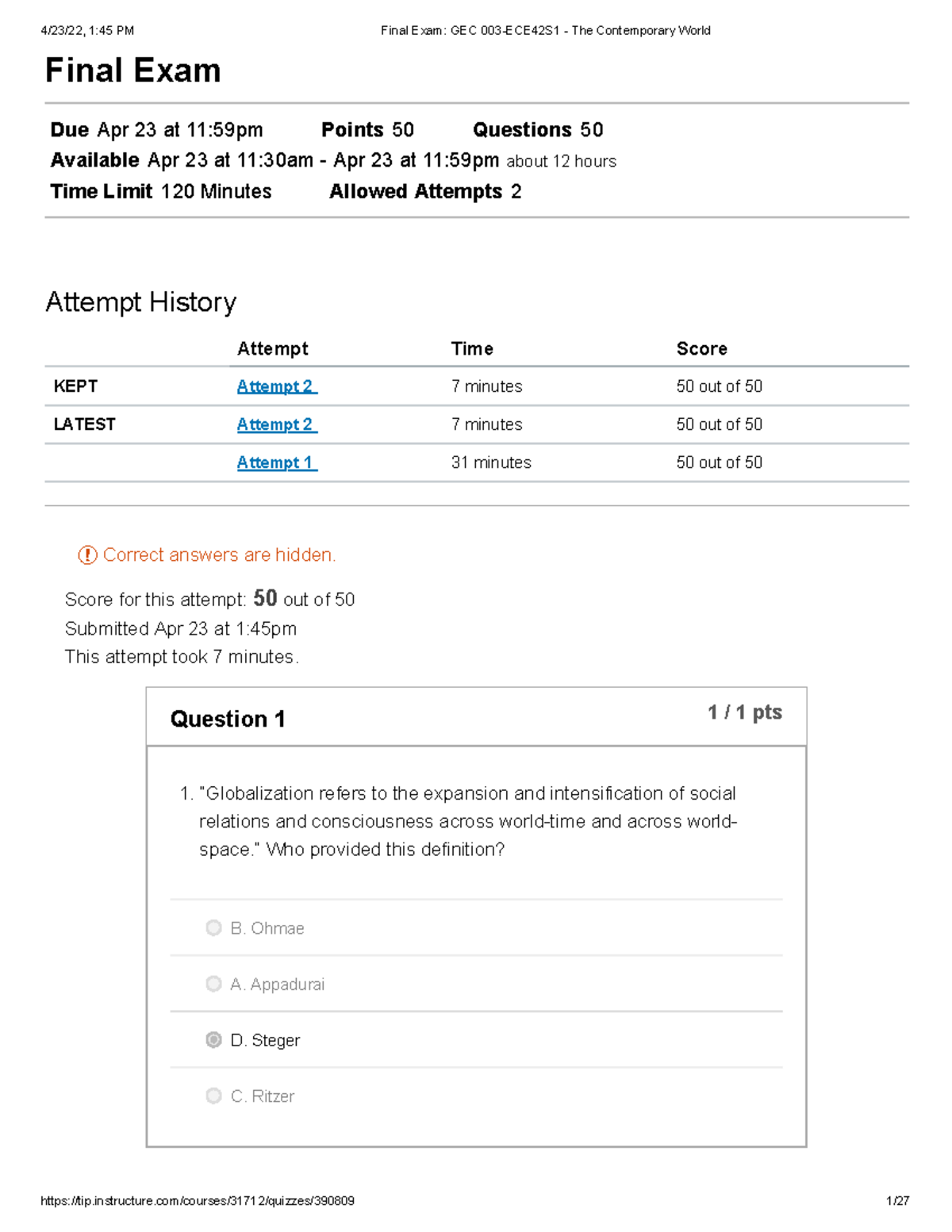 Final-Exam -GEC-003-ECE42S1-The-Contemporary-World - Final Exam Due Apr ...