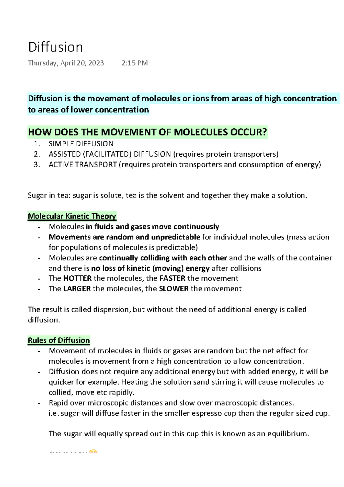Diffusion - SIMPLE DIFFUSION ASSISTED (FACILITATED) DIFFUSION (requires ...