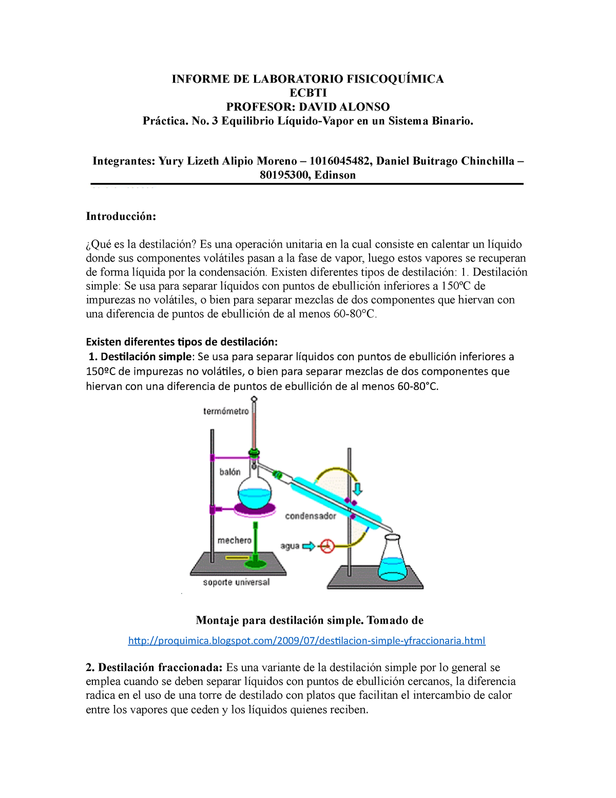 Informe De Laboratorio Fisicoqu Mica Informe De Laboratorio