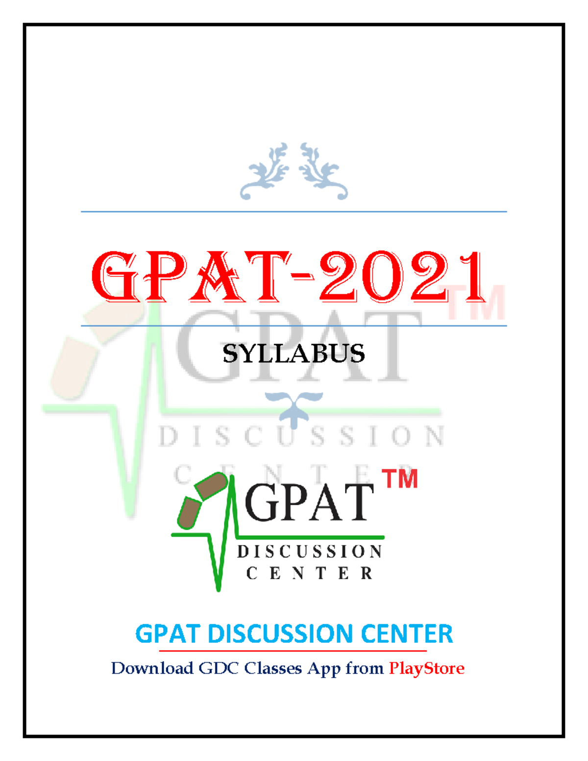 GPAT Syllabus-Updated - GPAT- SYLLABUS GPAT DISCUSSION CENTER Download ...