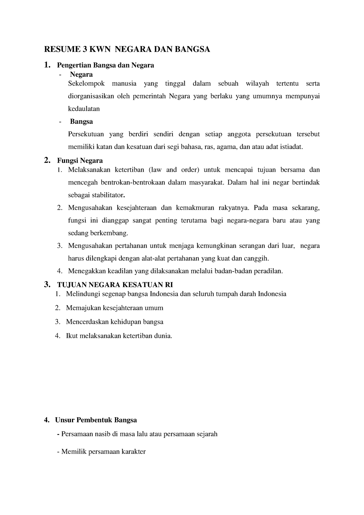 Negara Dan Bangsa - RESUME 3 KWN NEGARA DAN BANGSA 1. Pengertian Bangsa ...