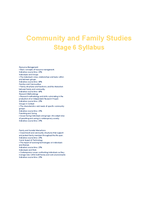 2020 CAFS Detailed Study Notes - COMMUNITY & FAMILY STUDIES CORE ONE ...