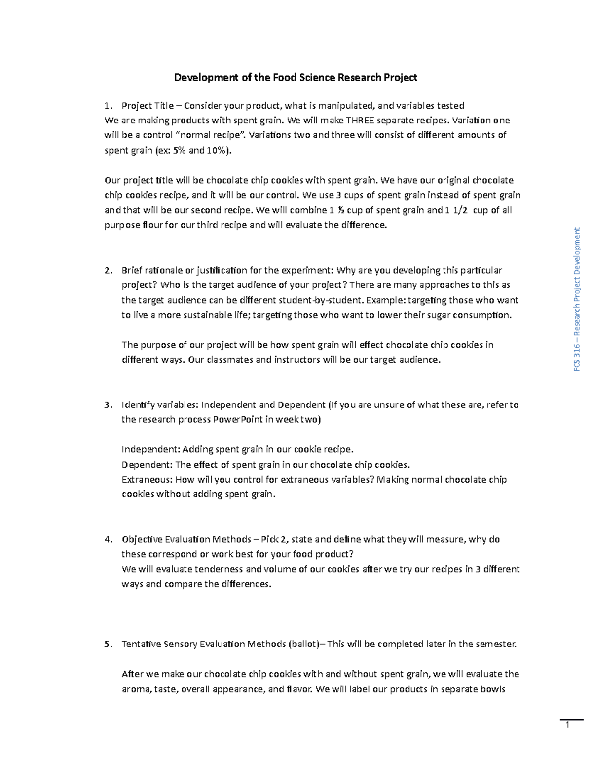 Research Project Prep Assignment - Development of the Food Science ...