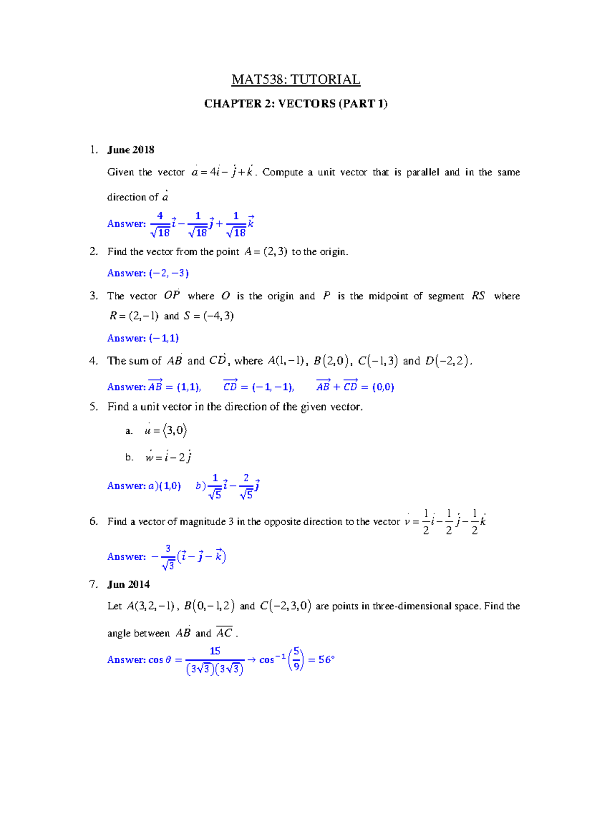 MAT538 Tutorial 2A (Chapter 2-Part 1) - MAT538: TUTORIAL CHAPTER 2 ...