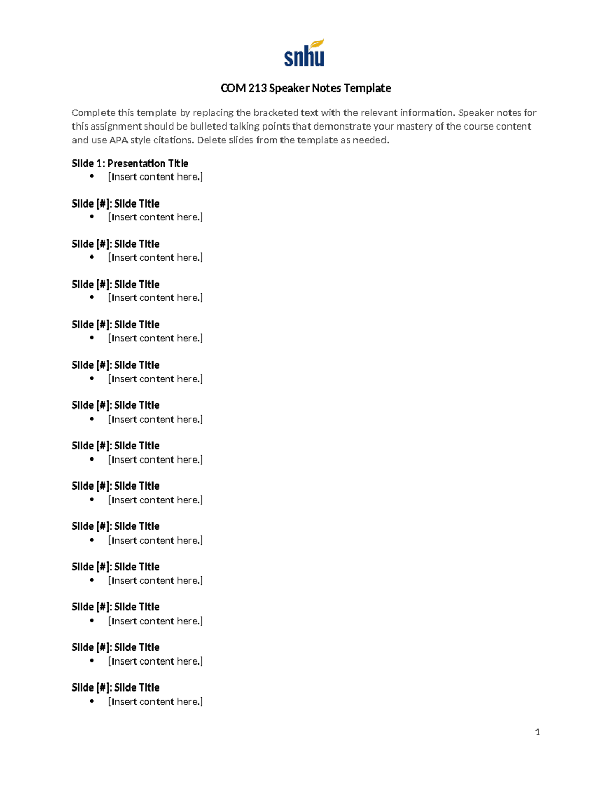 COM 213 Presentation Speaker Notes Template - COM 213 Speaker Notes ...