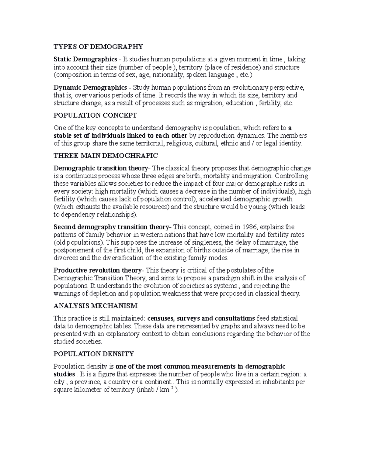 Reporting-part-1 - hahaha - TYPES OF DEMOGRAPHY Static Demographics ...