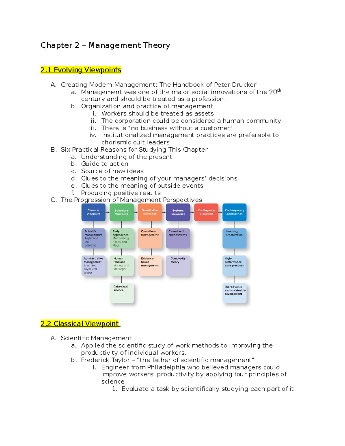 Chapter 2 – Management Theory - Chapter 2 – Management Theory 2 ...