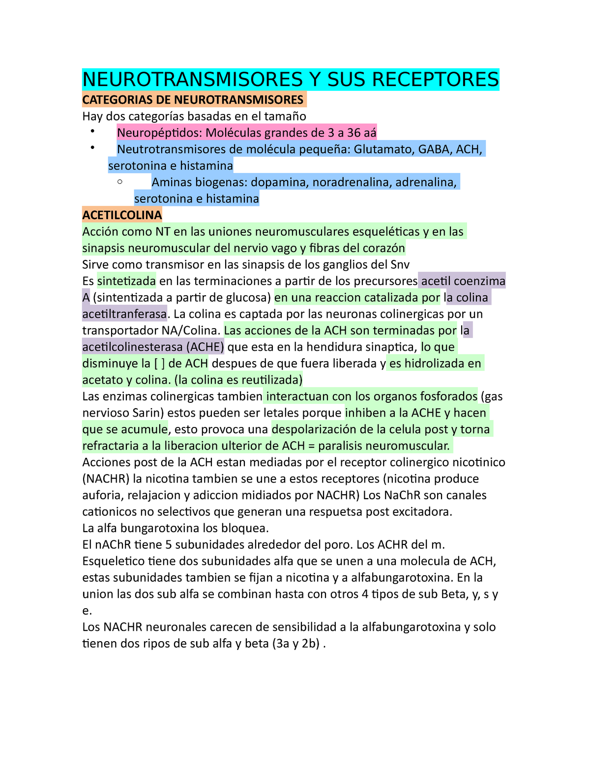 Neurotransmisores Y SUS Receptores - NEUROTRANSMISORES Y SUS RECEPTORES ...