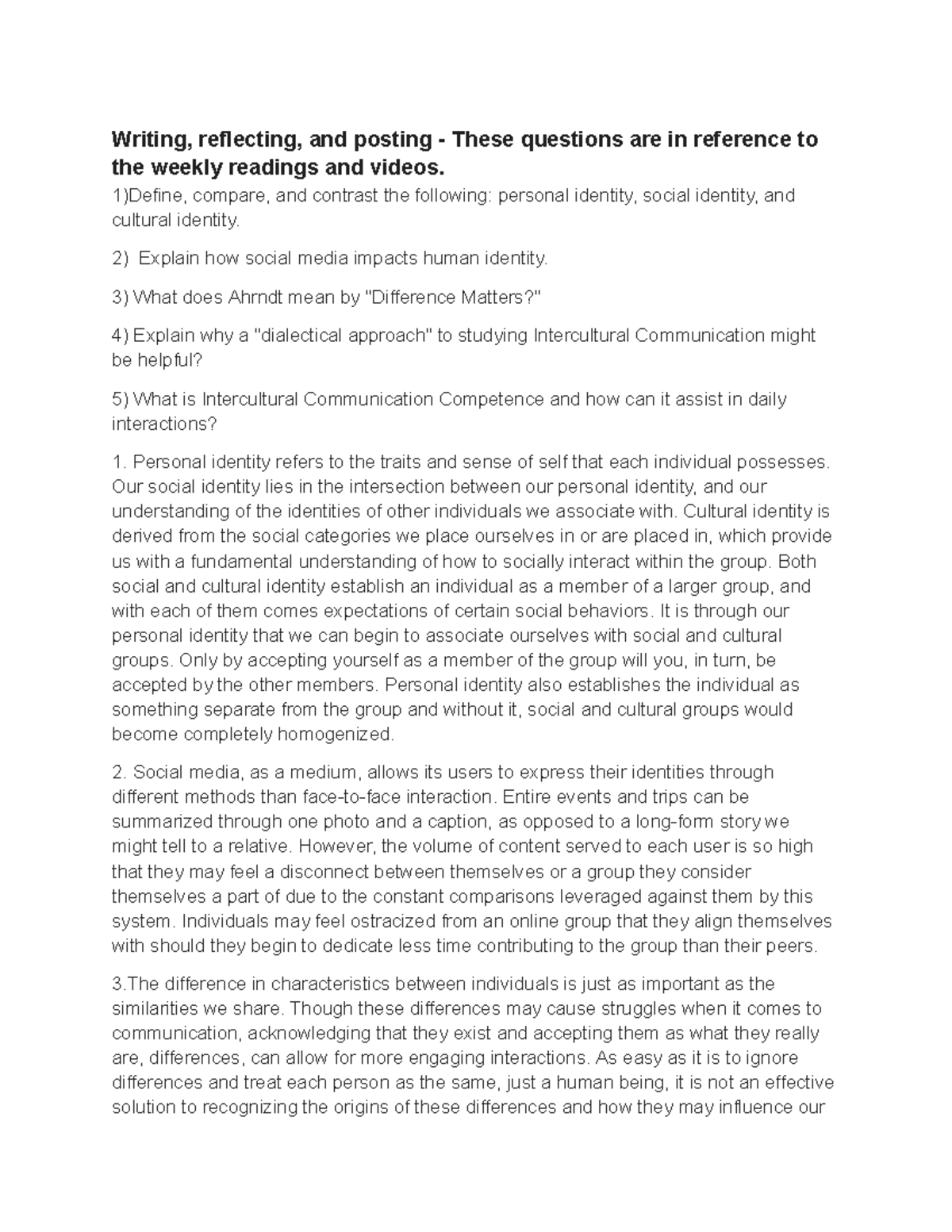 Week 2 Discussion(20) - Google Docs - Writing, reflecting, and posting ...
