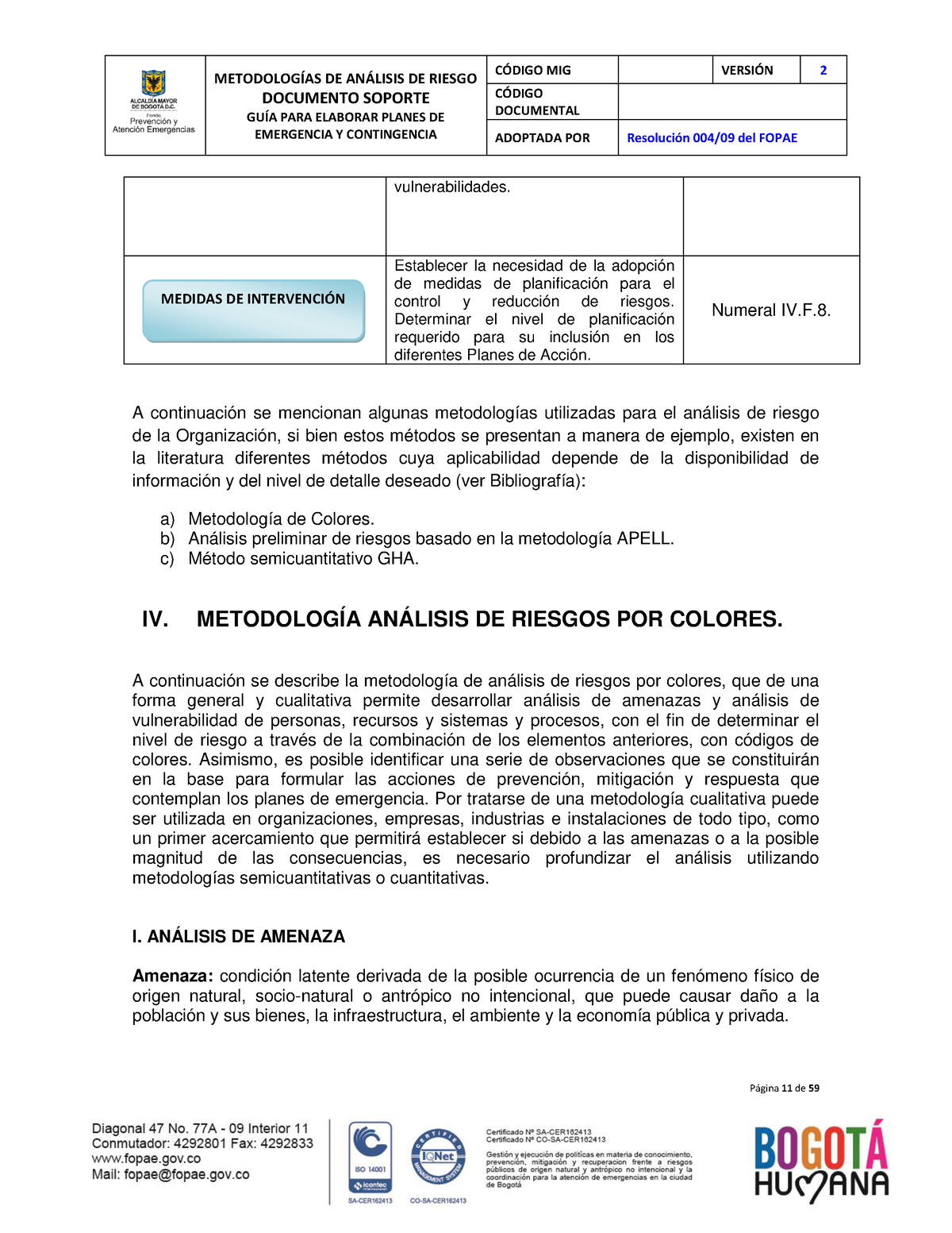 2. Metodologia DE Colores - METODOLOGÕAS DE AN¡LISIS DE RIESGO ...