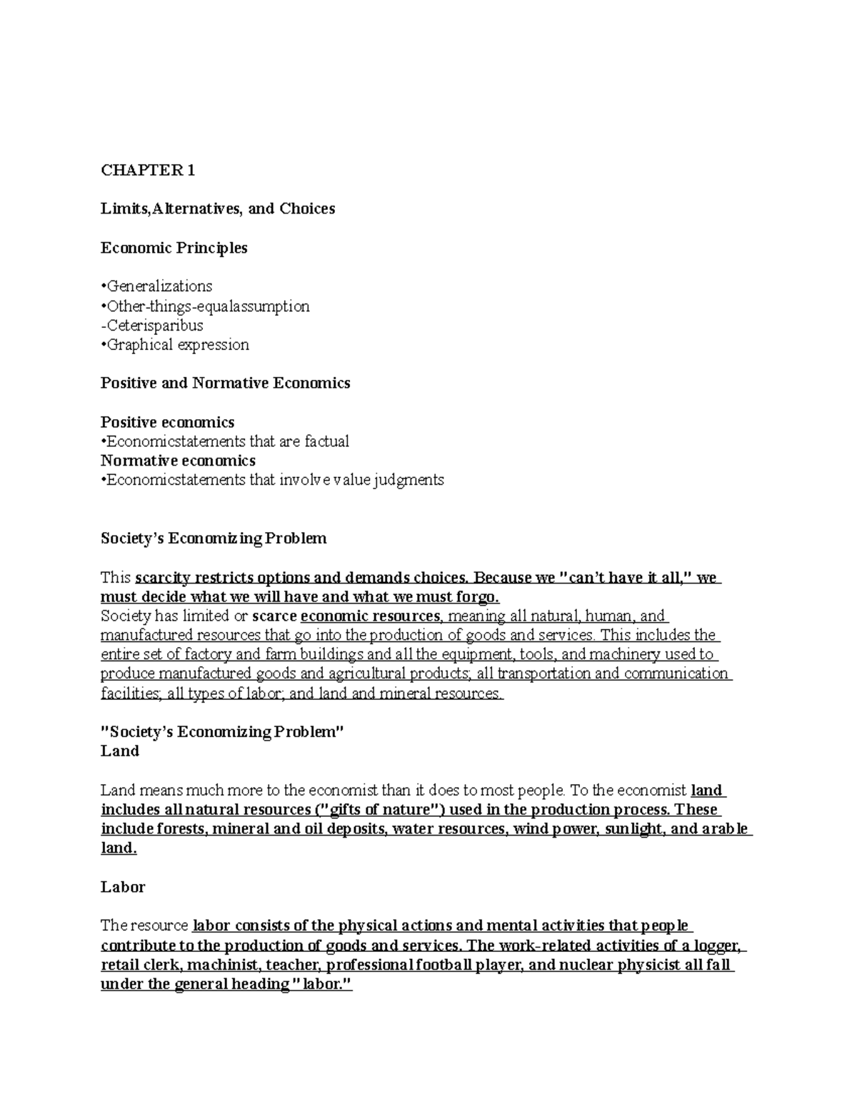 Chapter 1 Macro - Lecture notes 1 - CHAPTER 1 Limits,Alternatives, and ...