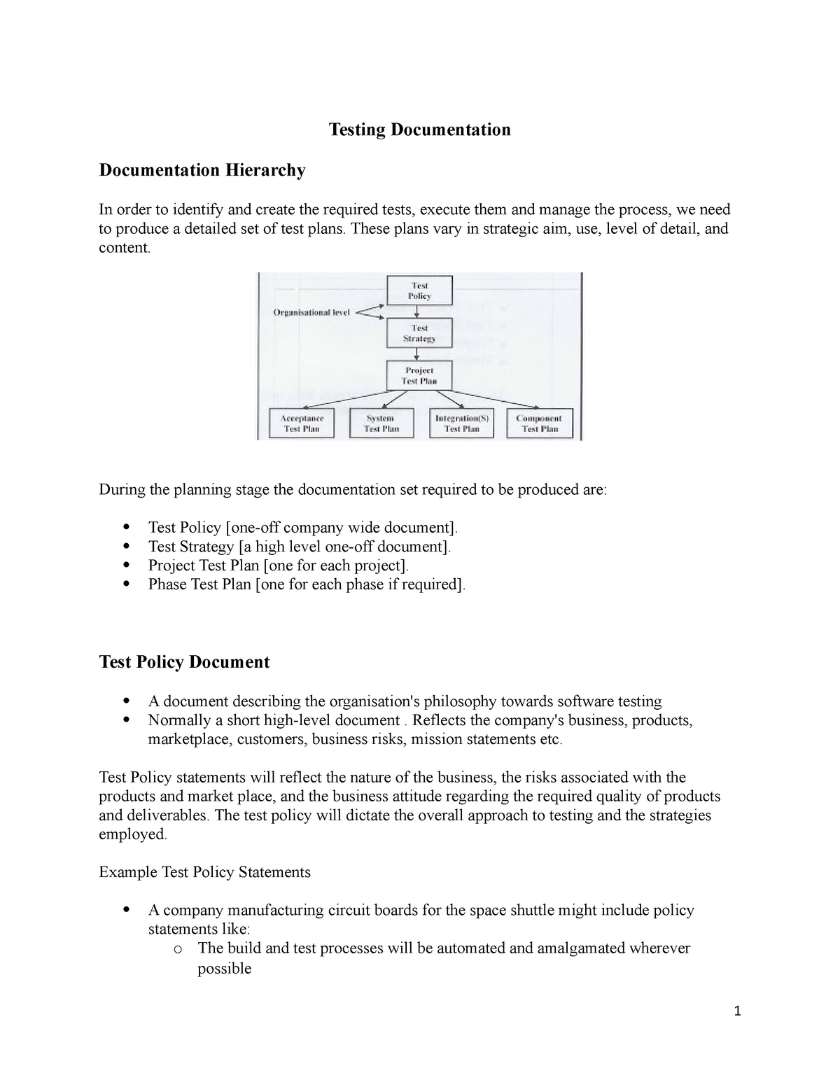 How to document a Test of Detail