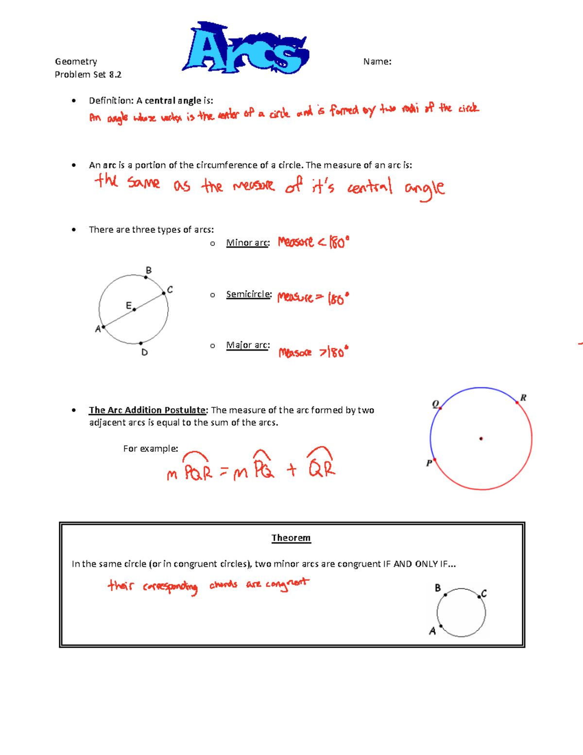 03+-+Problem+Set+8 - Notes - Geometry Name: Problem Set 8. • Definition ...