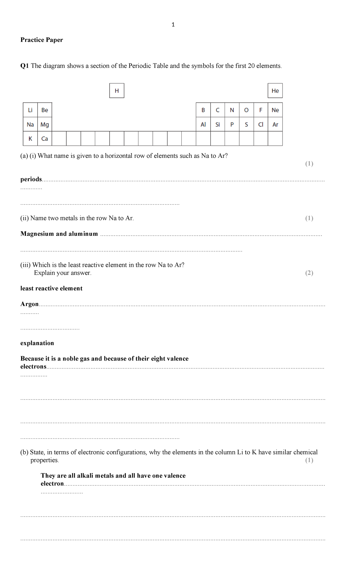 Practice paper 1 copy - This is a description so we can gain full ...