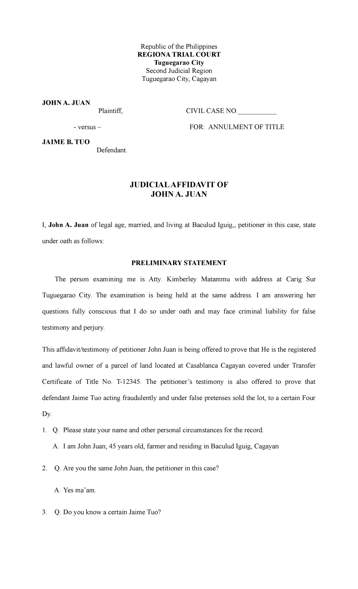 254898842 Judicial Affidavit Annulment Of Title Republic Of The   Thumb 1200 1976 