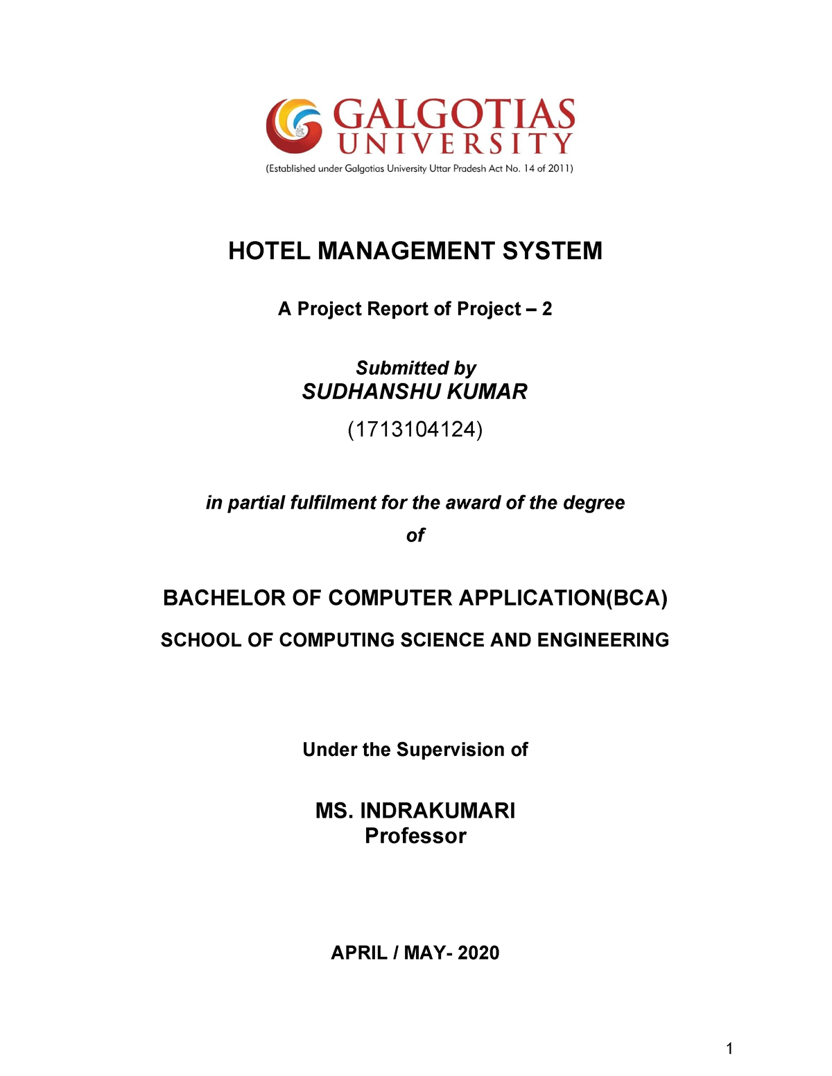 research project for hotel management students