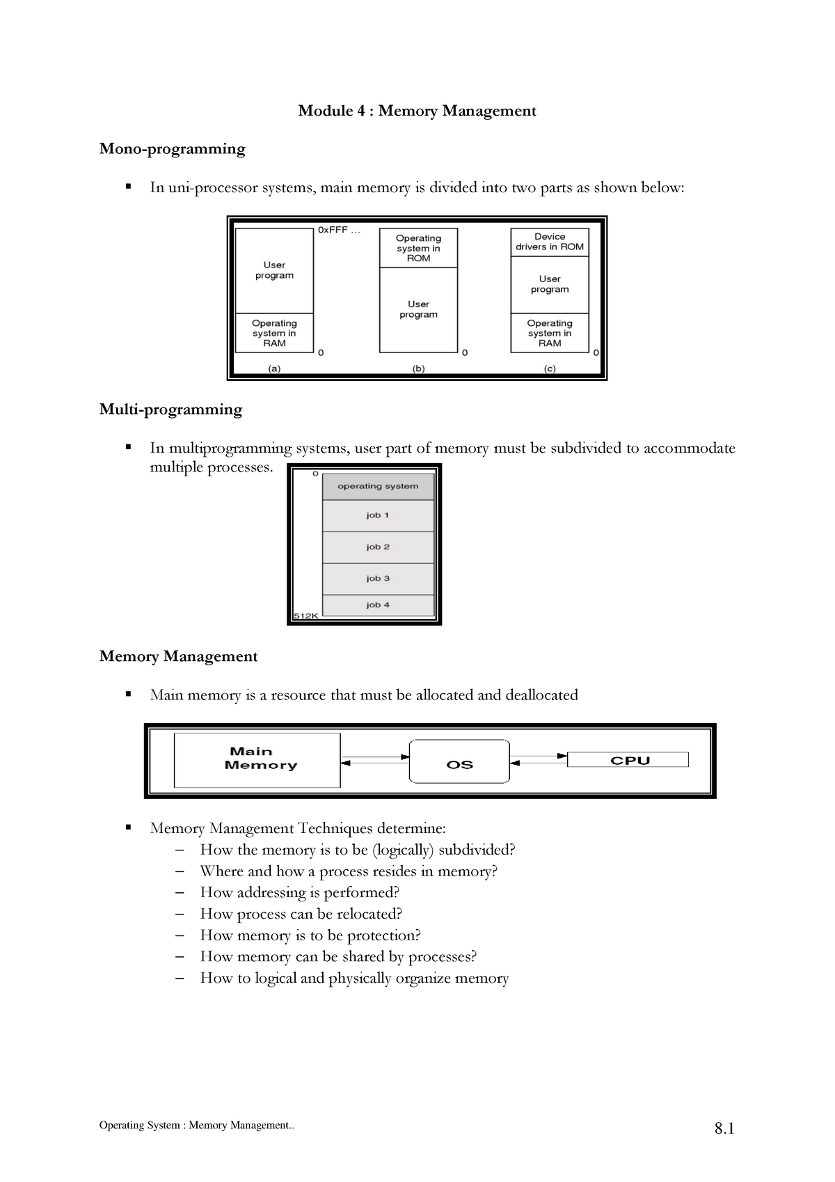 Memorymanagement - Memory Management In Operating Systems - Module 4 ...