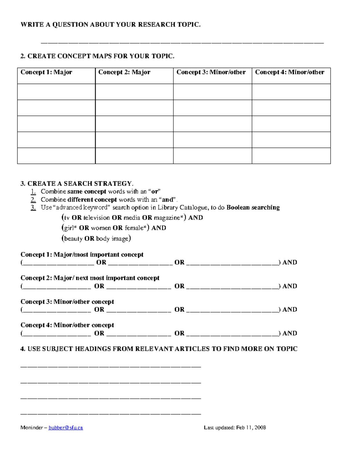 Research Concepts Worksheet - Moninder – bubber@sfu Last updated: Feb ...
