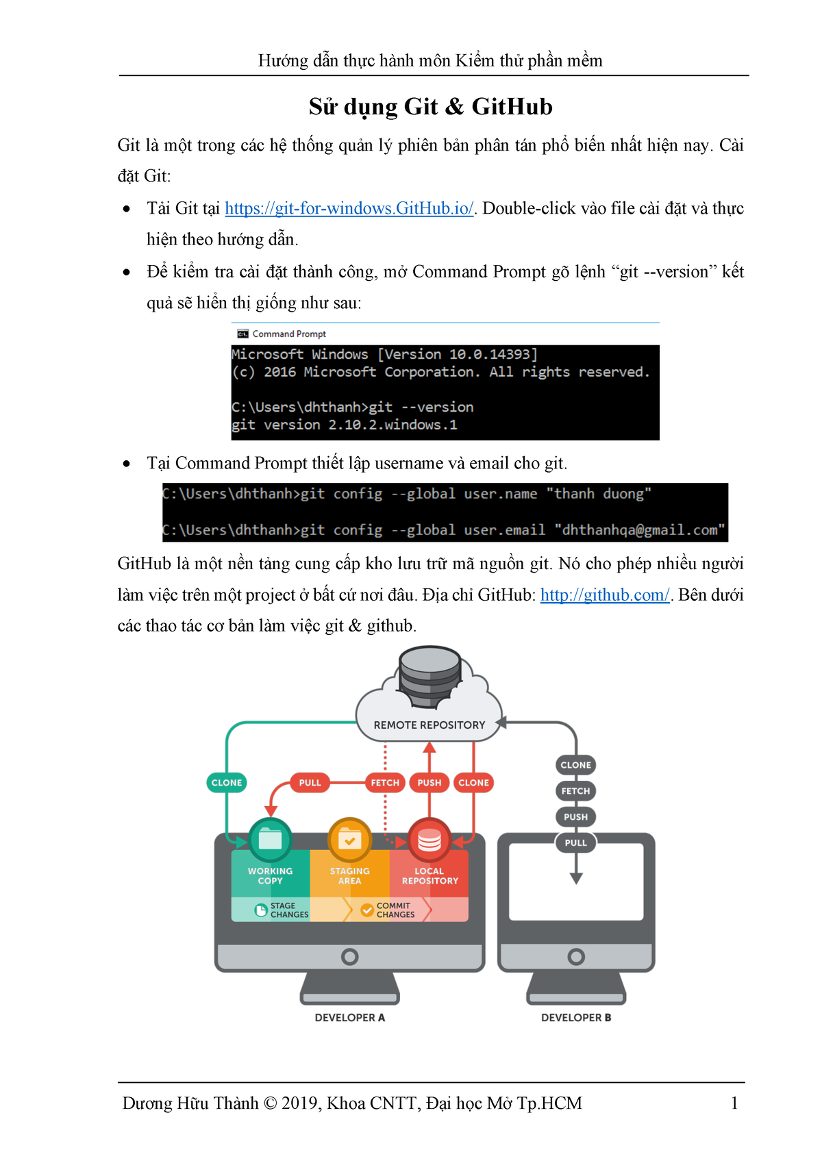 Git-github - THỰC HÀNH GIT HUB - Sử Dụng Git & GitHub Git Là Một Trong ...