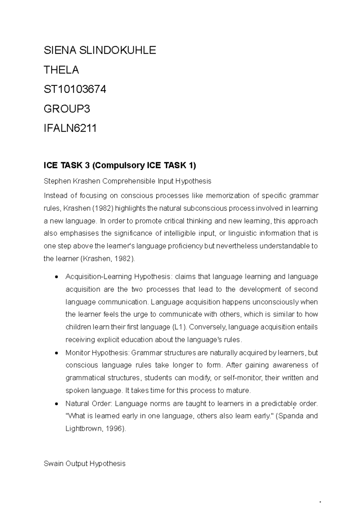 Ifaln 6211 Compulsory Ice Task 1 - SIENA SLINDOKUHLE THELA ST GROUP ...