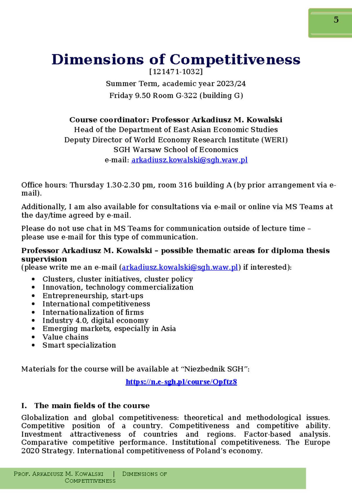 Program-for-Do Competitiveness - Dimensions of Competitiveness [121471 ...