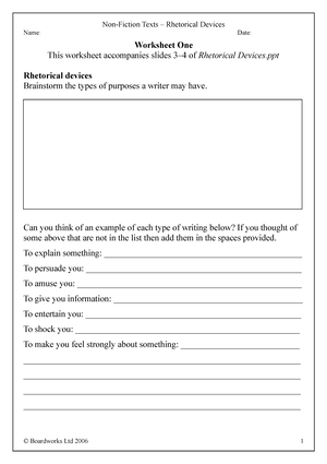 rhetorical devices worksheets name date worksheet one this worksheet accompanies slides 3 4 of studocu