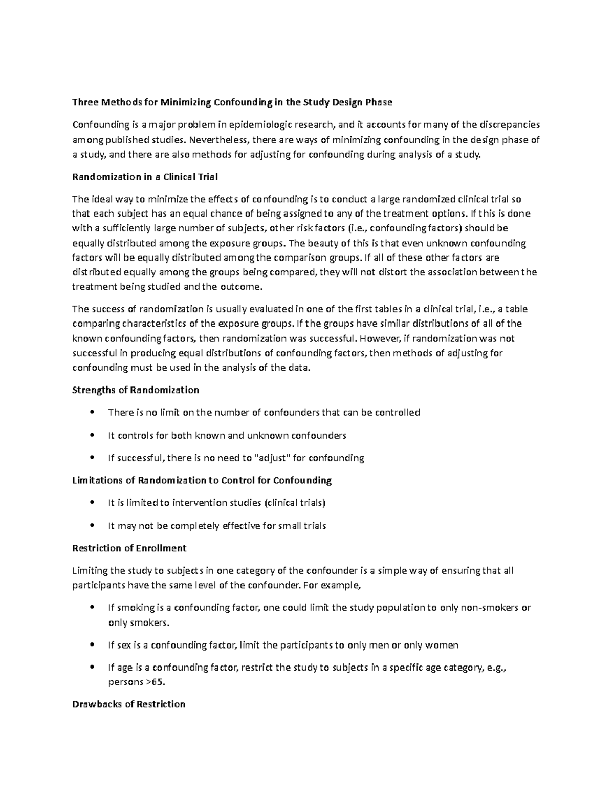 Confounding variables - Research methodology - MKU - Studocu