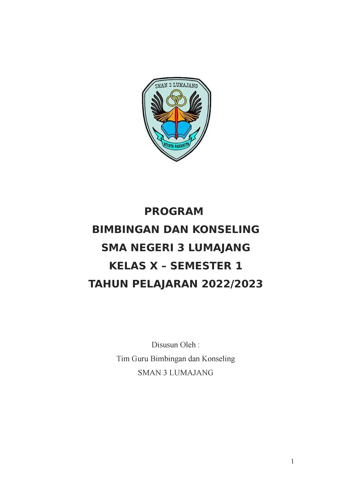 Contoh Program BK Kelas 10 - Bimbingan Dan Konseling - UNIMED - Studocu