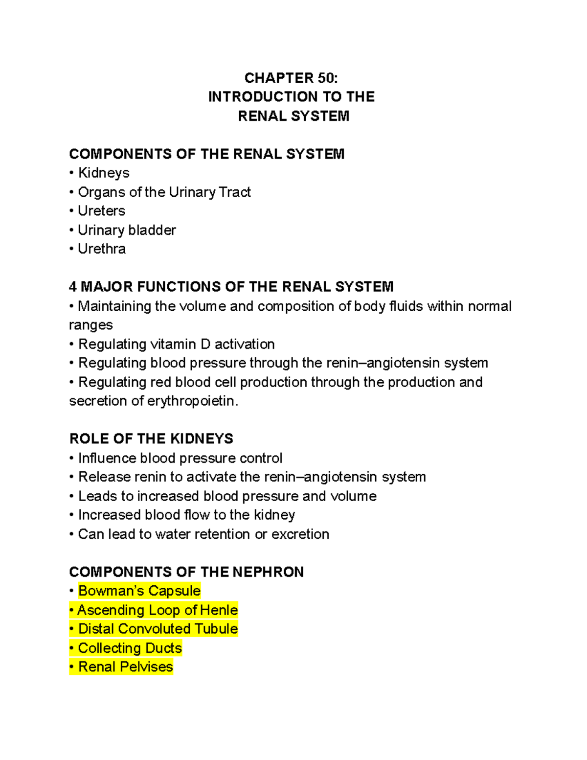 Introduction to Renal system - CHAPTER 50: INTRODUCTION TO THE RENAL ...