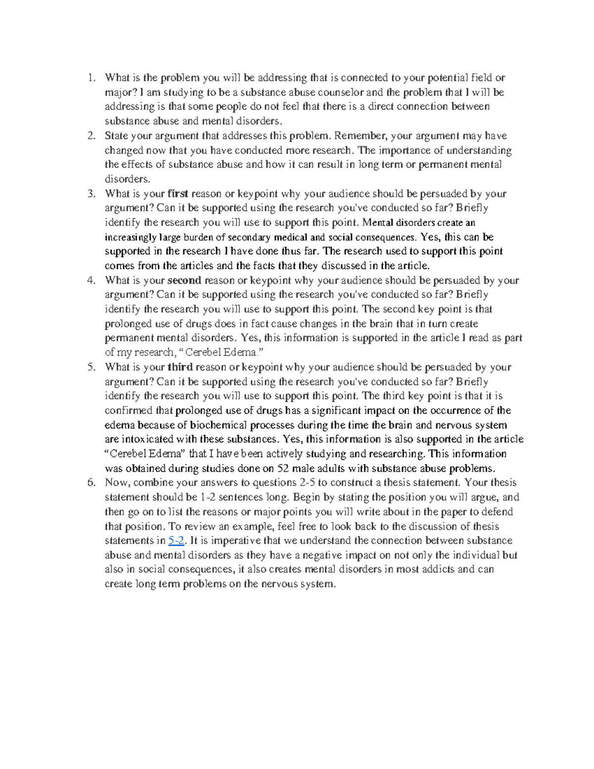 Thesis Identification - What is the problem you will be addressing that ...