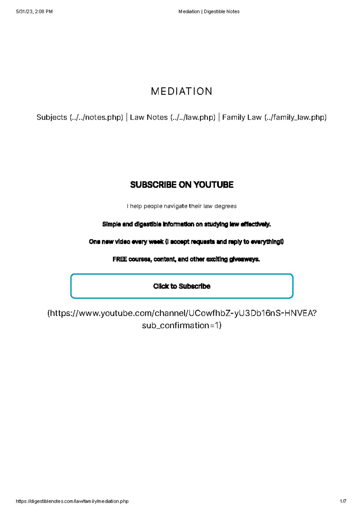 Mediation Digestible Notes - MEDIATION Subjects (../../notes) | Law ...