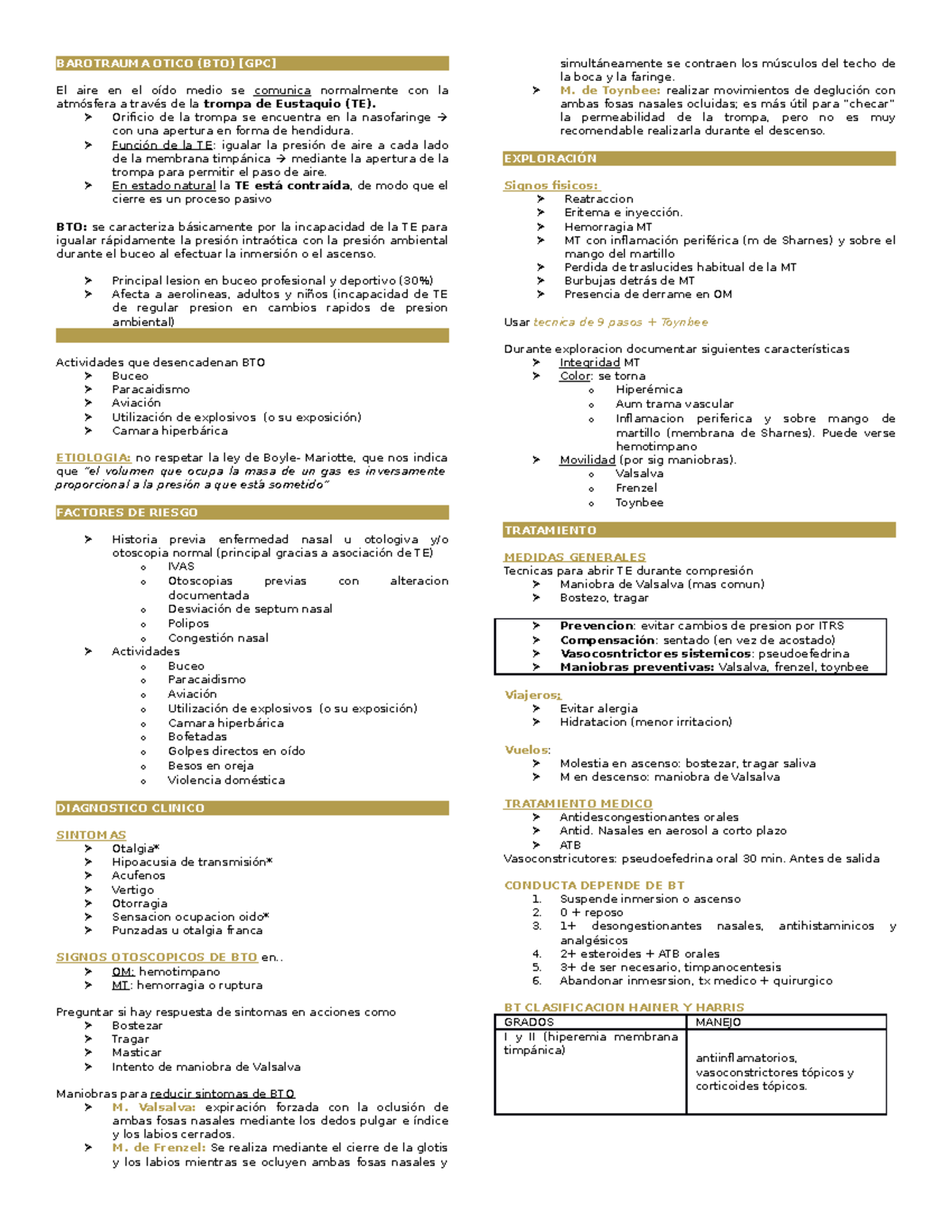 Barotrauma Otico BAROTRAUMA OTICO (BTO) [GPC] El aire en el oído