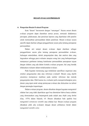 Laporan Hasil Evaluasi Program Laporan Hasil Evaluasi Program A