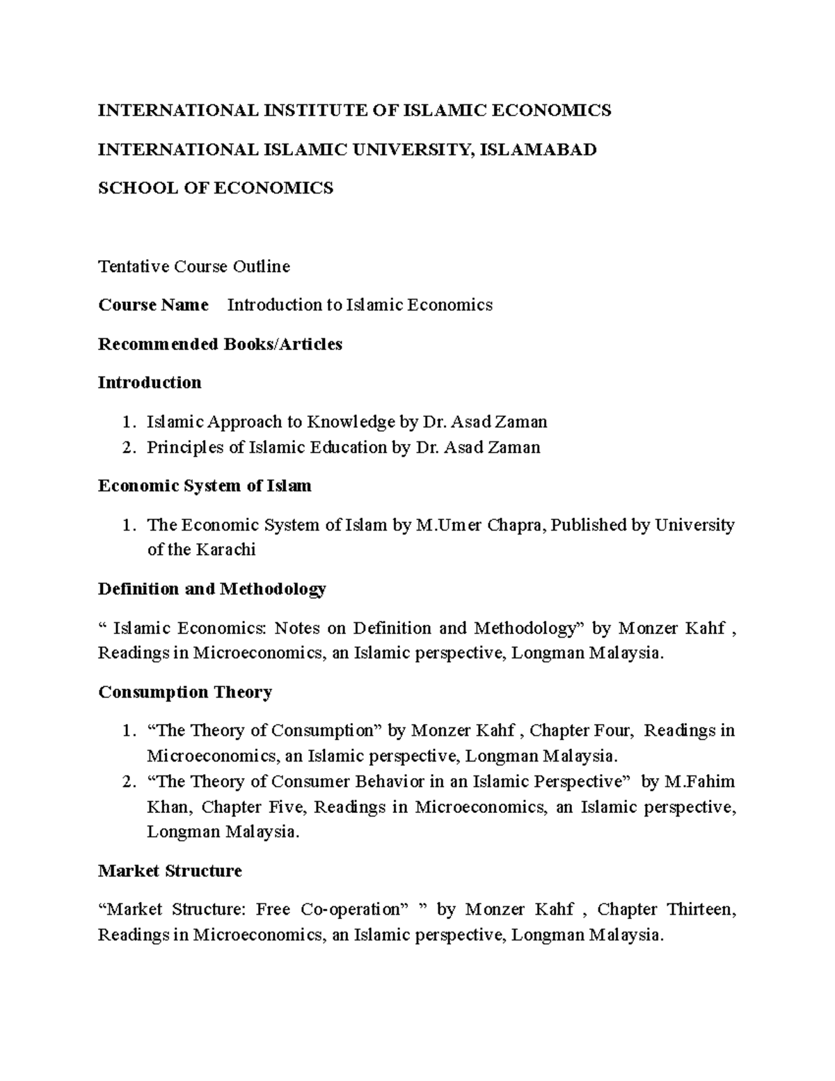 course-outline-international-institute-of-islamic-economics