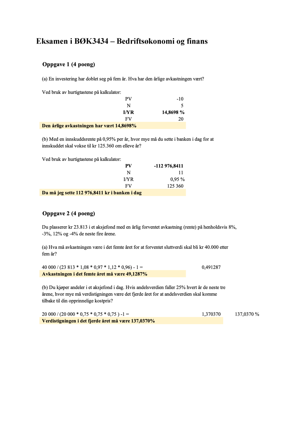 Eksamensforberedelse, Oppgaver Fra Høst 2021 PDF - BØK 3434 - Eksamen I ...